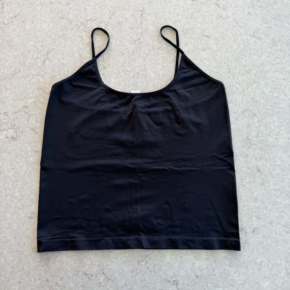 Hillard & Hanson Intimates Black Seamless Spaghetti Strap Cami Tank Top Size L